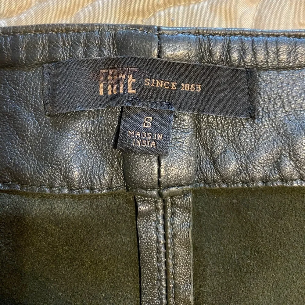 “FRYE” Diya Leather Moto Mini Skirt - Picture 15 of 16